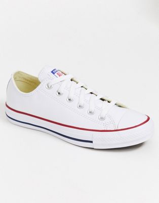 white all star leather ox trainers