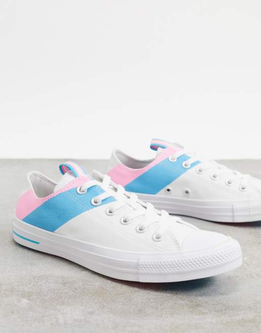 White pink and blue on sale converse