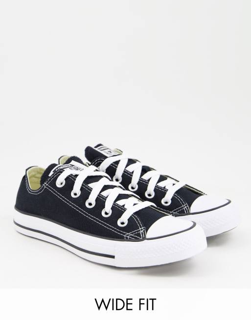 Converse Chuck Taylor Star Ox Wide Fit canvas sneakers black | ASOS