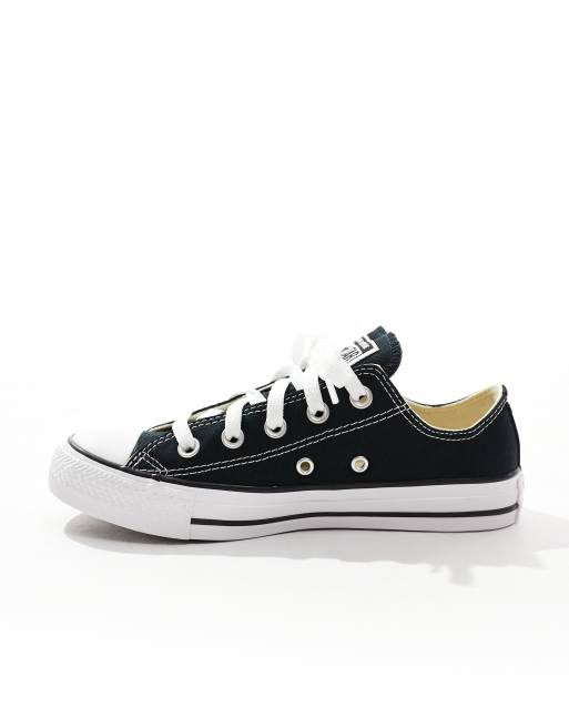 Black and white low top chucks on sale