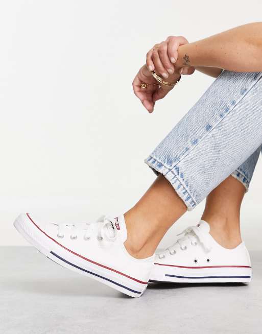 rammelaar Uitroepteken Pijnstiller Converse - Chuck Taylor - All Star Ox - Witte sneakers | ASOS