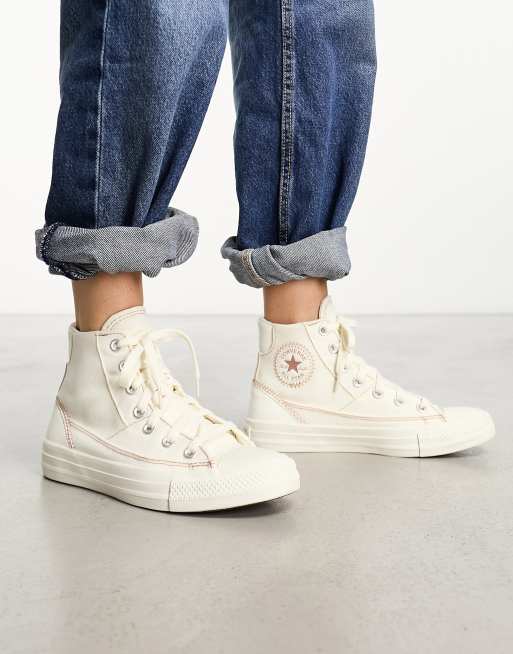 Converse – Chuck Taylor All Star – Patchworkowe buty sportowe w kolorze złamanej bieli