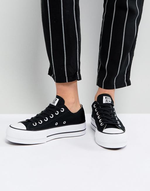 Converse Chuck Taylor All Star Platform Ox Sneakers In Black | ASOS