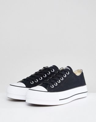 converse chuck taylor all star platform ox trainers in black