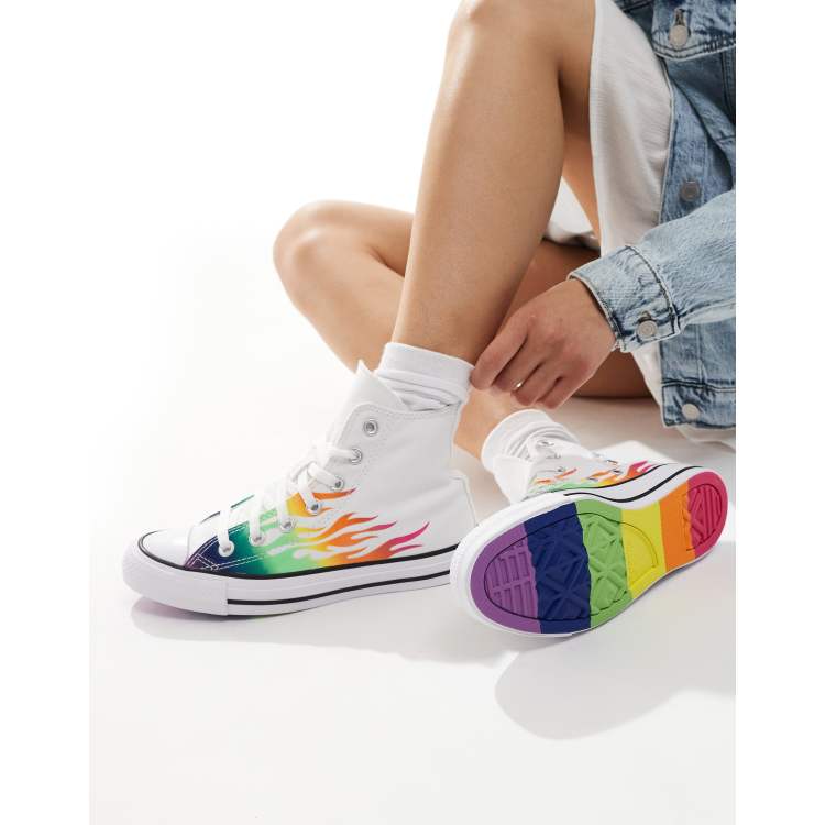 Converse Chuck Taylor All Star Pride Hi trainers in white 