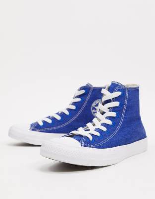 converse all star jeans bleu