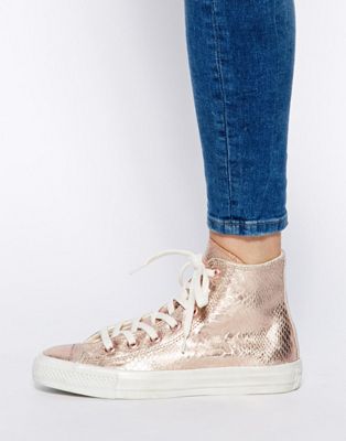 leather converse with rose gold