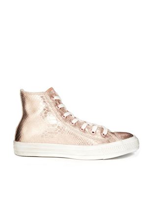 rose gold leather converse