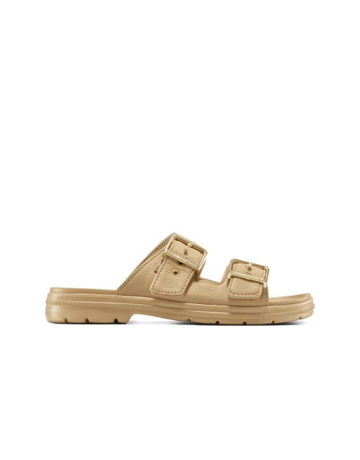 Converse – Chuck Taylor All Star – Sandalen in Beige mit flacher, genoppter Plateausohle