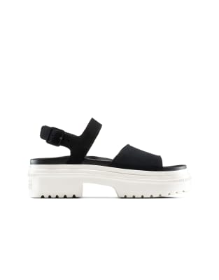 Converse – Chuck Taylor All Star – Sandaletten in Schwarz/Schwarz/Reiher mit Profilsohle