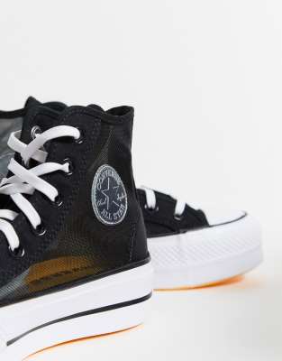 chuck taylor platform high top sneakers in black