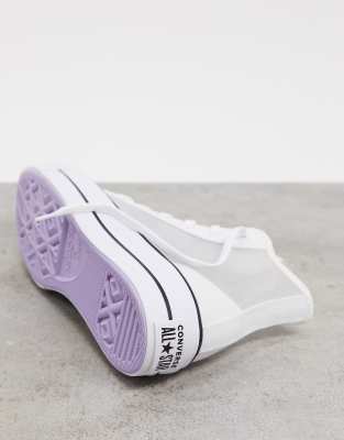 converse chuck taylor all star see thru platform sneakers in black