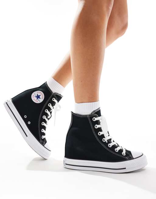 Converse Chuck Taylor All Star Sneaker in Schwarz mit Keilabsatz