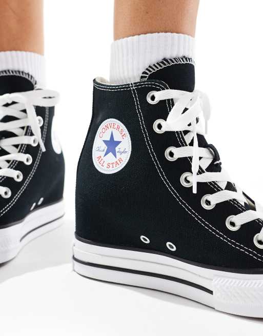 Converse Chuck Taylor All Star Sneaker in Schwarz mit Keilabsatz ASOS