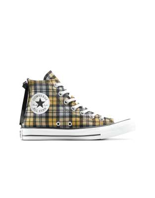 Converse - Chuck Taylor All Star - Sneaker mit Schottenkaromuster in Schwarz/Gelb/Weiß