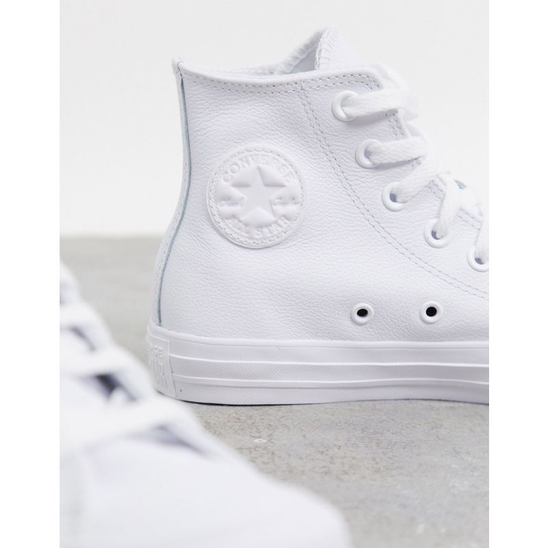 Donna gPNUJ Converse - Chuck Taylor All Star - Sneakers alte bianche monocromatiche in pelle