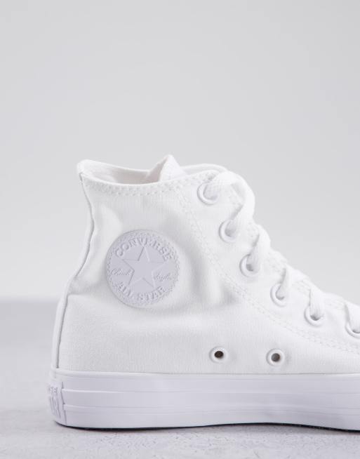 Converse - Chuck Taylor All Star - Sneakers alte bianco monocromatico, 2 di 4