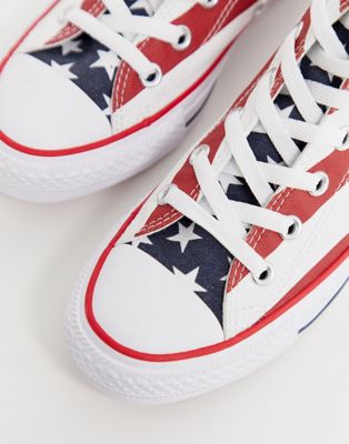 Converse - Chuck Taylor All Star - Sneakers alte con bandiera americana |  ASOS