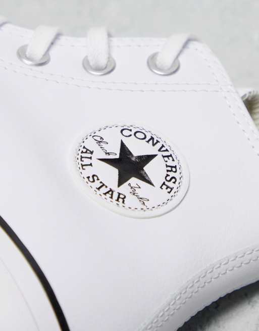 Converse in pelle on sale bianche