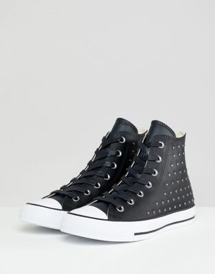 converse all star nere in pelle