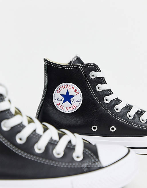 Converse - Chuck Taylor All Star - Sneakers alte nere in pelle السجينة