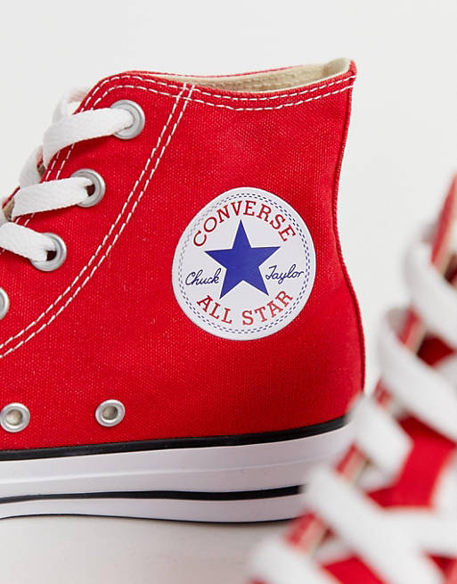 Converse - Chuck Taylor All Star - Sneakers alte rosse | ASOS سكر الاسره صغير