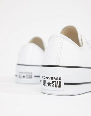 Converse - Chuck Taylor All Star - Sneakers basse bianche in pelle con  plateau | ASOS