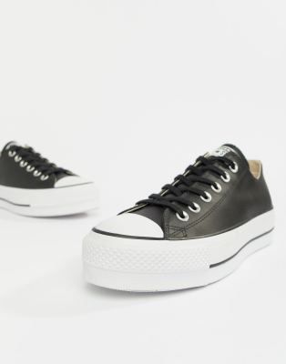 converse basse di pelle