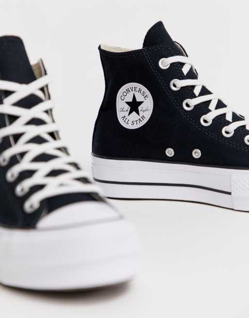 Converse Chuck Taylor All Star Sneakers di tela alte con plateau nere