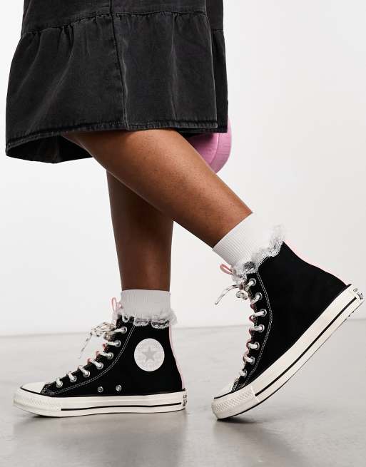 Converse black chuck taylor best sale hi chunky sole trainers