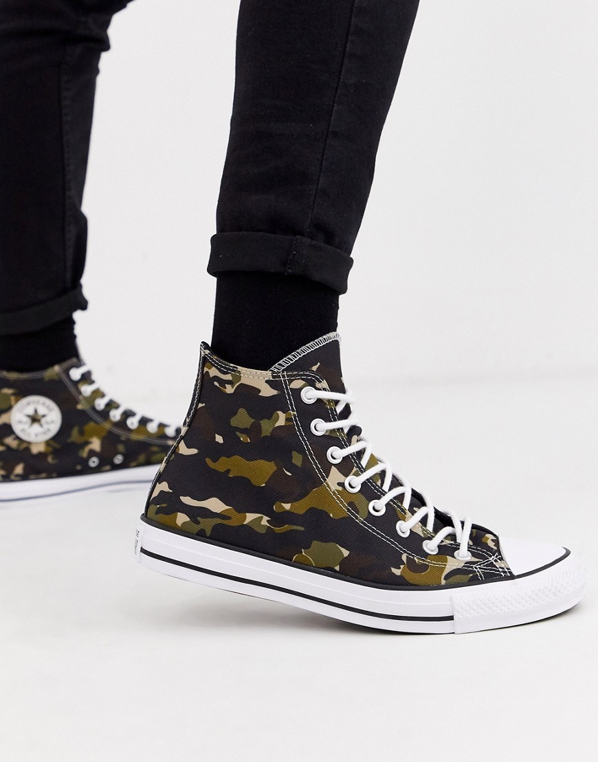 Converse Chuck Taylor All Star Sneakers In Camo Print-green