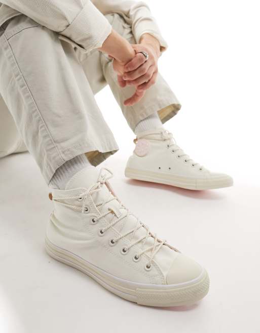 Converse Chuck Taylor All Star sneakers in cream with light pink detail