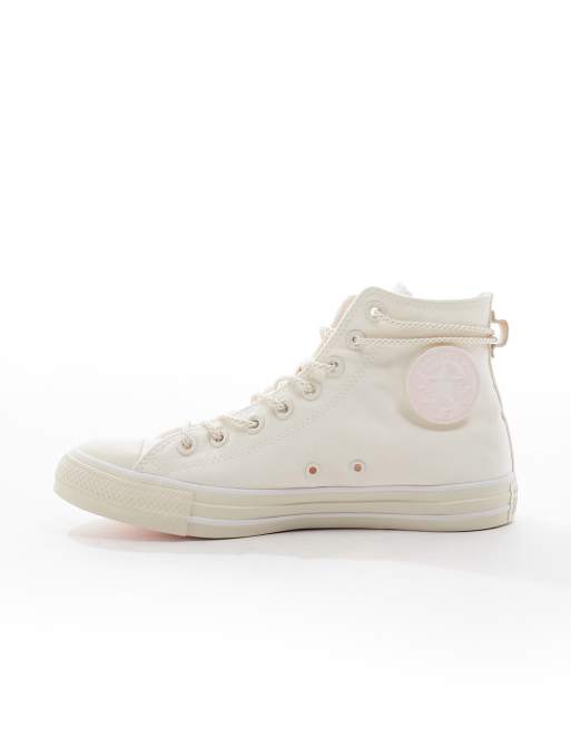 Converse Chuck Taylor All Star sneakers in cream with light pink detail