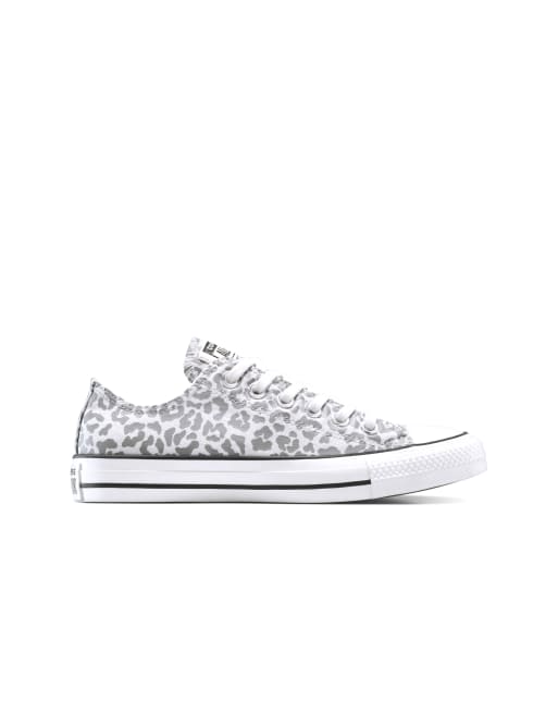 Converse Chuck Taylor - All Star - Sneakers in luipaardprint in grijs/wit