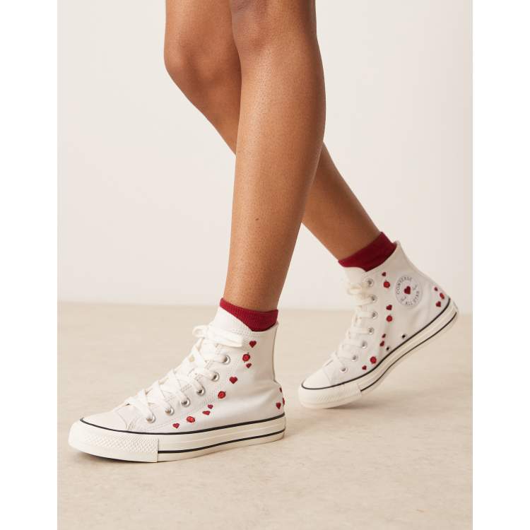 mi.hi♡ti  Converse Chuck Taylor All Star sneakers in white with hearts
