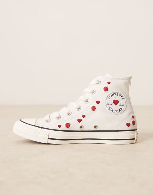Converse Chuck Taylor All Star sneakers in white with hearts