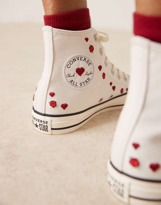 Converse Chuck Taylor All Star sneakers in white with hearts