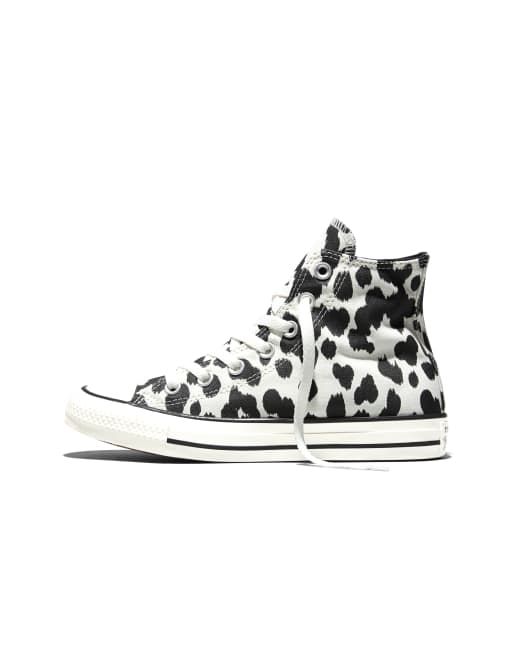 Converse Chuck Taylor - All Star - Sneakers met koeienprint in zwart en gebroken wit, 2 van 4