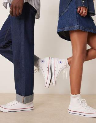 Converse Chuck Taylor All Star Sneakers unisex alte bianche a pianta larga ASOS