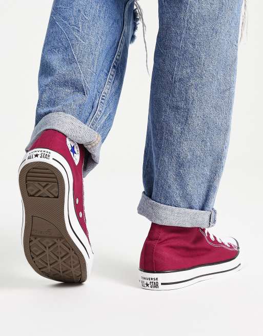 Converse bordeaux clearance alte indossate