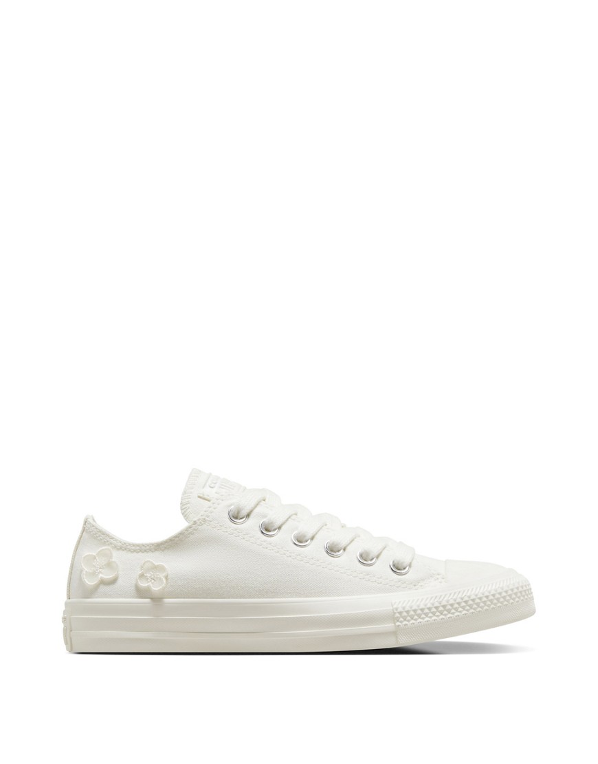 Converse Chuck Taylor All Star Sneakers With Flower Embroidery In White