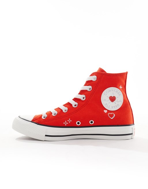 Converse with red on sale hearts