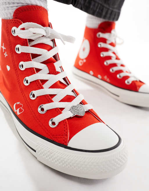 Converse high tops sales red heart