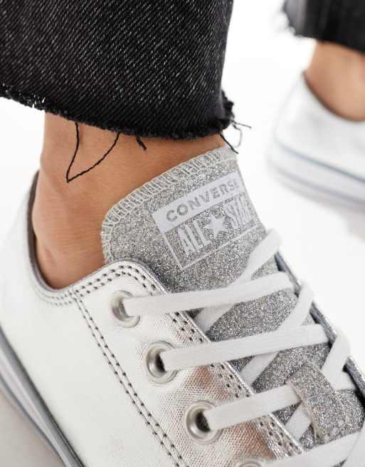 Converse Chuck Taylor All Star Sparkle sneaker in silver 