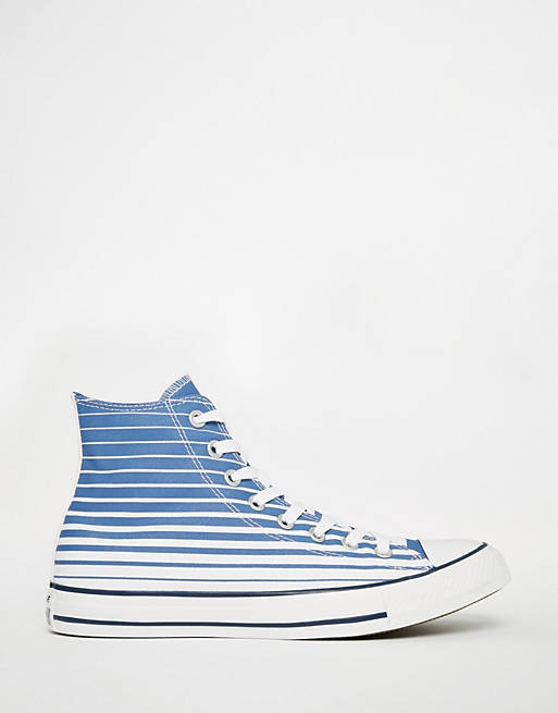 Converse Chuck Taylor All Star Stripe Hi-Top Canvas Sneakers In Blue  151186C | ASOS
