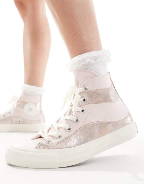 Converse Chuck Taylor All Star suede sneakers in pink metallic - view 1
