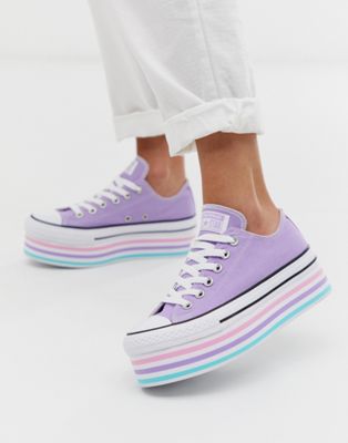 Converse chuck taylor all star super platform layer lilac sneakers | ASOS