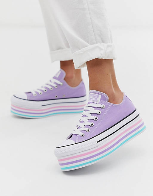 Converse chuck taylor all star super platform layer lilac sneakers