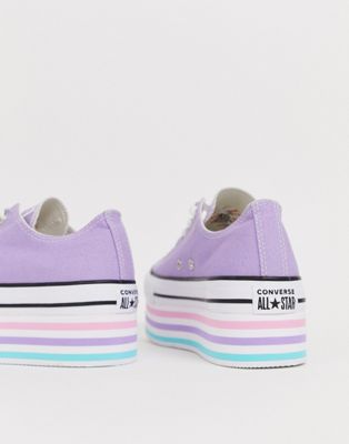 Converse chuck taylor all star super platform layer lilac trainers | ASOS