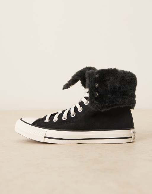 Converse – Chuck Taylor – All Star – Svarta sneakers med höga skaft som kan vikas ner, 2 av 5